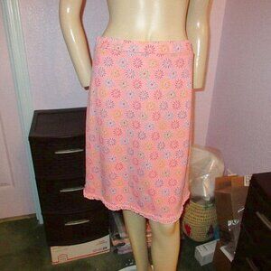 Fresh Produce Pull On Skirt Size S Floral Applique Stretch A-Line Cottagecore